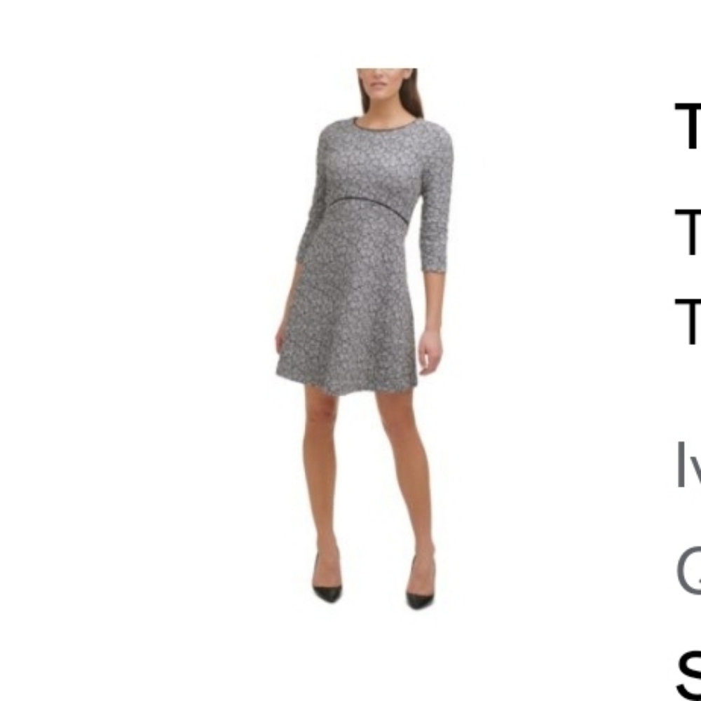 Tommy Hilfiger Textured Floral Fit n Flare Dress